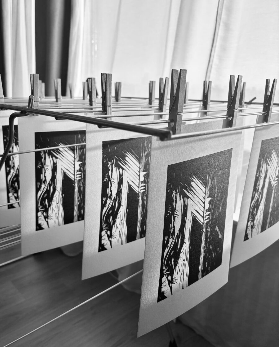 Lino print Niemandsland